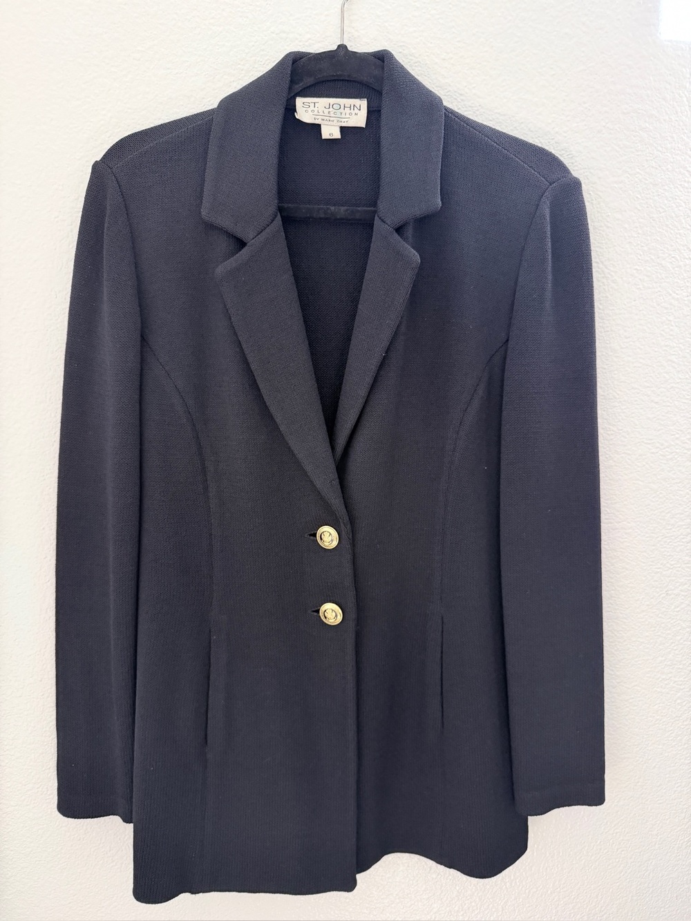 St. John Collection by Marie Gray black Santana knit blazer, size 6
